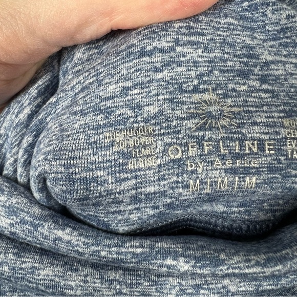 Aerie Offline Heather Blue The‎ Hugger Foldover Flare Pants - Picture 6 of 6